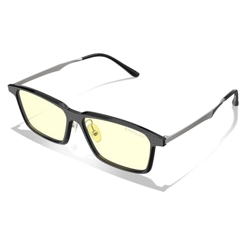 Image of ANYLUV Blue Light Glasses Men, Stylish Square Carbon Fiber Eyewear, Anti Eyestrain, Lightweight Mens Computer Gaming Glasses