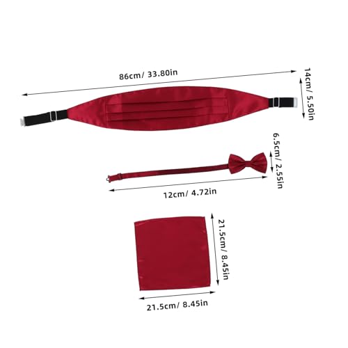 Set de 3 pzas corbata de moño con pañuelo caballero miniatura 2