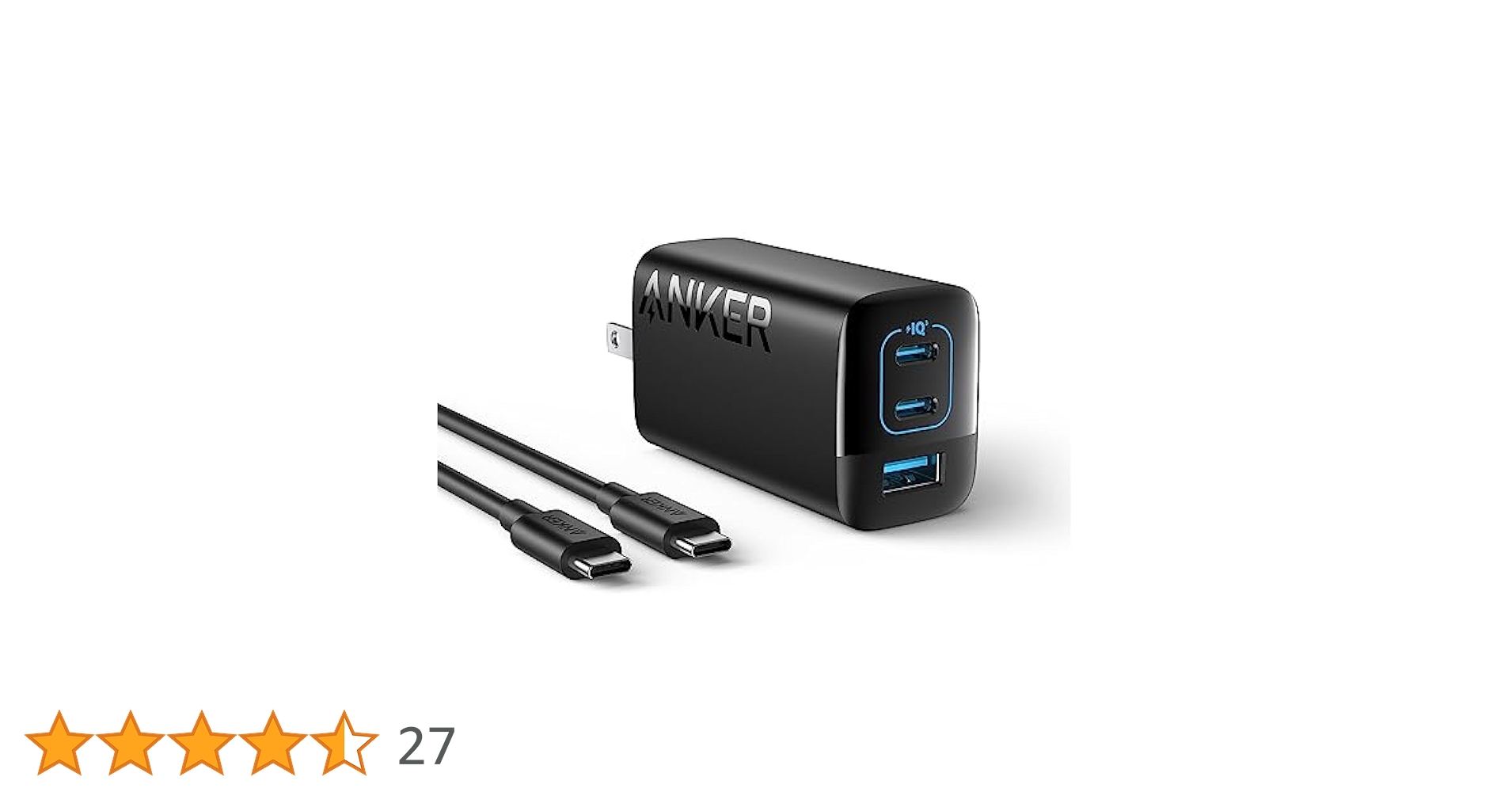 【完全新品】アンカー　67W急速充電　タイプC高耐久ケーブルセット Anker Charger (67W, 3-Port) with USB-C & ケーブル 【USB PD