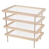 YiePhiot Herb Drying Rack, Wooden Herb Drying Rack, Herb Drying Storage with 2 layer herb drying rack for drying pasta flowers plant specimens and more(4 packs)