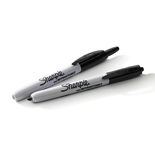 Sharpie Retractable Permanent Markers, Fine Point, Black, 12 Count #TOP3