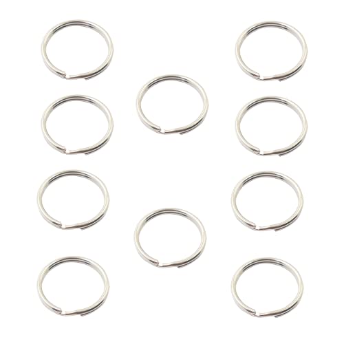 FYACCD Anilla de Llavero, 10 Pcs Anillos Tóricos de Hierro, Resorte Anillo de Resorte, Anillos Metálicos Multifuncionales, Mini Split Jump Ring, para Organización de Llaves de Hogar y Coche