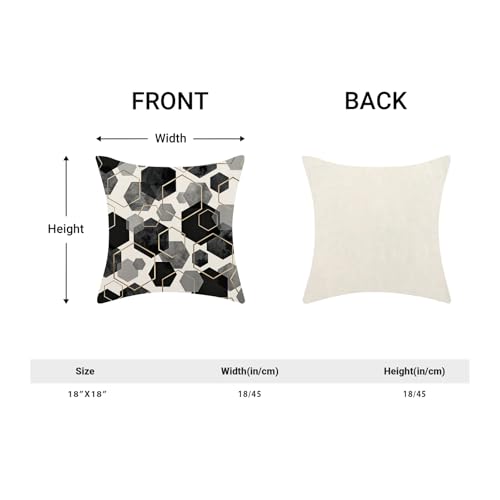 Sorktse Boho Black Pillow Covers 18x18 Inch Abstract Black Gold Geometric Throw Pillow Covers Set of 2 Modern Art Pillow Cases Outdoor Decor for Living Room Bedroom Linen Square Cushion — view 5