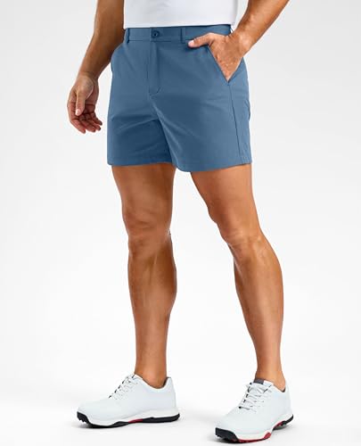 Image of Soothfeel Men's Casual Shorts 5 /7 /9 Inch Golf Dress Shorts for Men Flat Front Work Lightweight Quick Dry with 4 Pockets