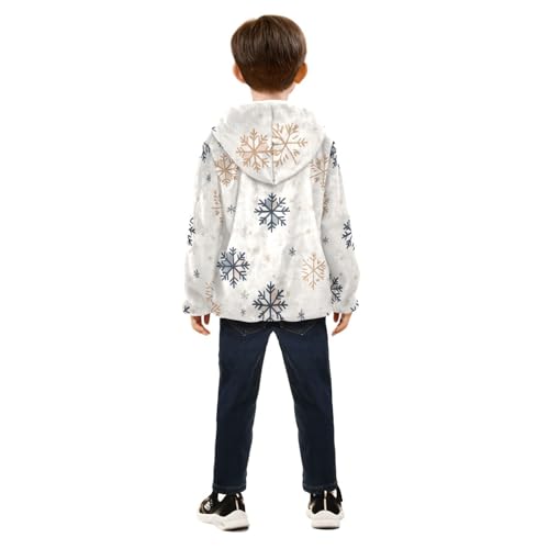 Snowflake Girls Fleece Jacket Girls Fall Jacket Girls Zip Up Hoodie Girls Sherpa Jacket 2-10T4