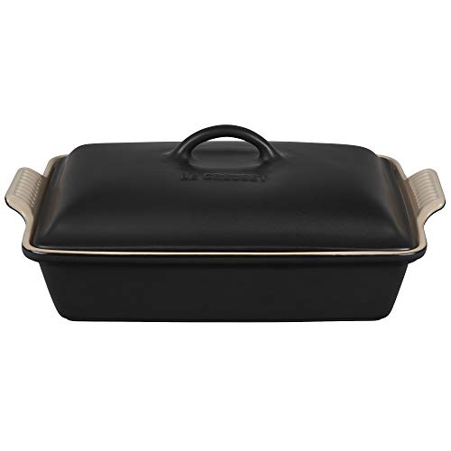 Image of Le Creuset Stoneware Covered Rectangular Casserole, 12 inch x 9 inch, Licorice