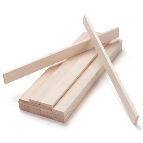 Balsa Wood Sticks Balsa Wood Strips 1/4 1 12 20 PCS Square Wooden Dowels for Crafts Wooden Sticks for Crafting Unfinished Flat Lumber Boards Piece Planks for Model Woodworking
