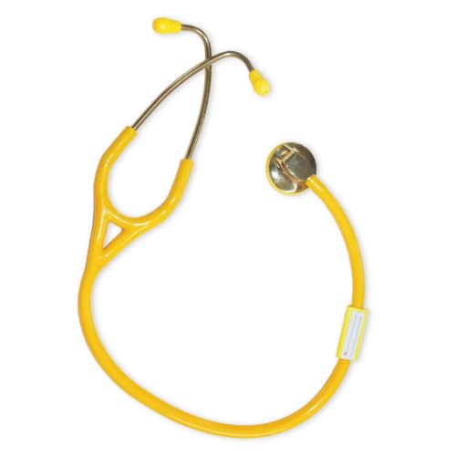 Image of Fidelis Healthcare Single Head Cardio Gold Stethoscope for Doctors and Medical Students, Nurses | Premium Acoustic Performance for Medical Professionals | Stethoscope with Soft Sealing Ear Knobs, Attractive & Stylish Look (Yellow)