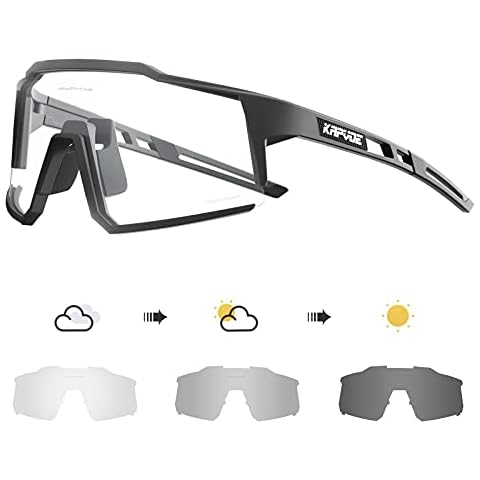 KAPVOE Photochromic Cycling Glasses Tr90 Frame For Men Women Clear Sports Sunglasses Mountain Bike Glasses Transparent MTB Bicycle Goggles Running 01 Cover