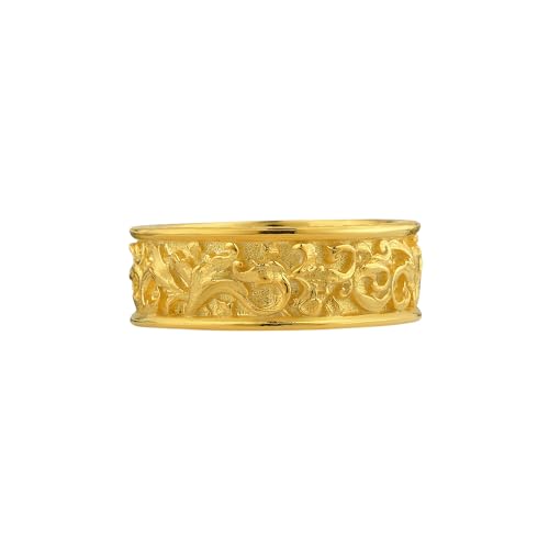 TheRollerStone Antique Leaf Pattern Engraved Band