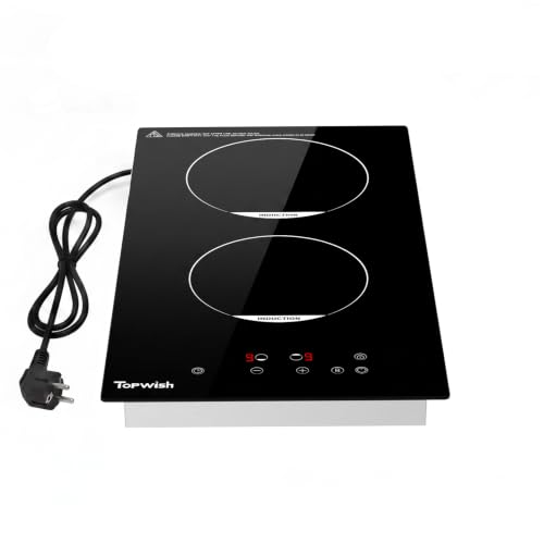 Topwish Placa de inducción 2 placas empotrables placa de inducción 3500 W