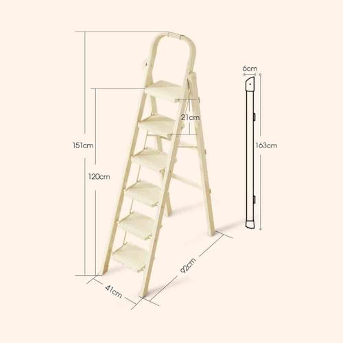 Image of Step Ladder Household Ladder Folding Ladder Multifunctional Telescopic Thickening Ladder Indoor Ascending Small Lightweight 4 /5 /6 Steps Stairs(Large)