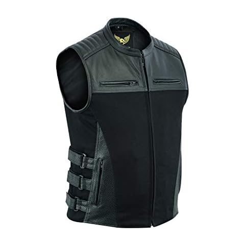 Chaleco Leatherick Warrior con bolsillos para pistola Cover
