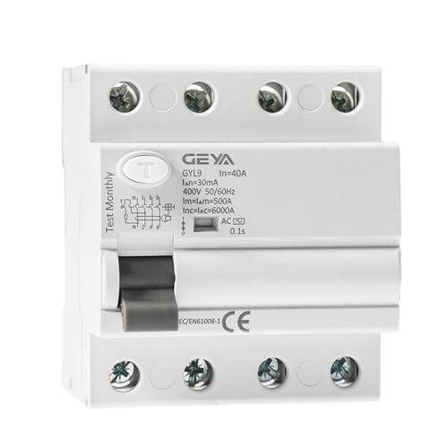 GYL9 ^Cv AC dqCu[J[ ELCB RCCB dC 3P+N 25A 40A 63A 100A RCD 30mA 100mA 300mA T[Lbgu[J[(4P 40AA100mA)