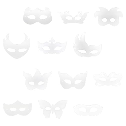 24 Piezas Máscara Blanca Para Pintar Máscaras De Bricolaje Niños Máscaras De Halloween Para Niños Para Carnaval Cosplay