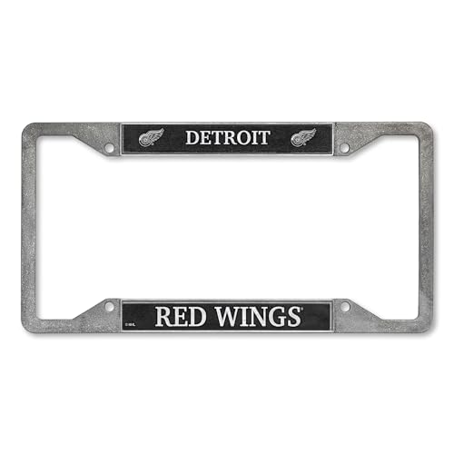 Rico Industries NHL Hockey Detroit Red Wings Pewter License Plate Frame 12" x 6"