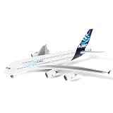 QIYUMOKE Model samolotu A380 w skali 1/200 - odlewany pod ciśnieniem model samolotu Airbus A380 ze stojakiem (35.6 cm-L) Wstępnie zbudowany model samolotu dla dorosłych - lotnictwo kreatywne prezenty,