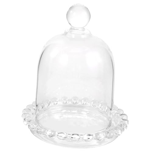 Mobestech Présentoir à Gâteaux avec Cloche Verre Plateau de Desserts Multifonctionnel Support à Gâteau Élégant pour Fruits et Pâtisseries Design Chic pour Tables Modernes et Rustiques
