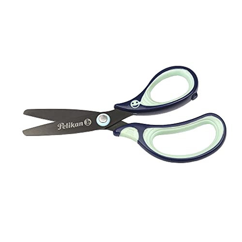 Pelikan Griffix Forbici Per Bambini Destrimani 14cm + Temperamatite Doppio Foro - Lame Nitruro Di Titanio, Punte Arrotondate - Ideale Scuola