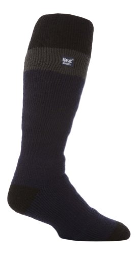 Heat Holders Men's No1 Thermal Socks Long Ski Navy blue/Gray 7-12 us