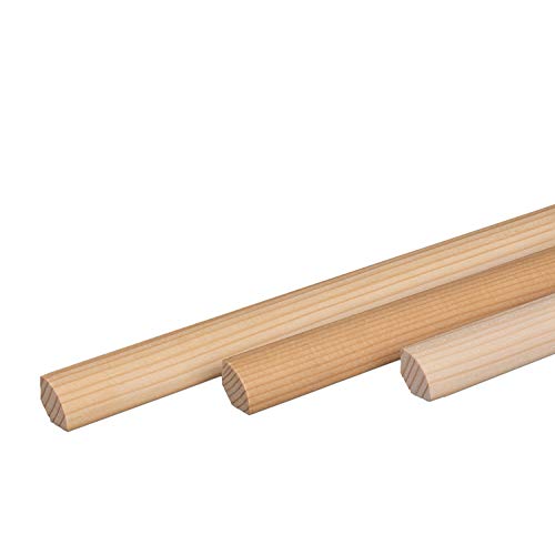 Preisvergleich Produktbild Viertelstäbe Abdeckleisten Abschlussleisten Sockelleisten Fichte Massiv 14x14mm (Fichte ROH)