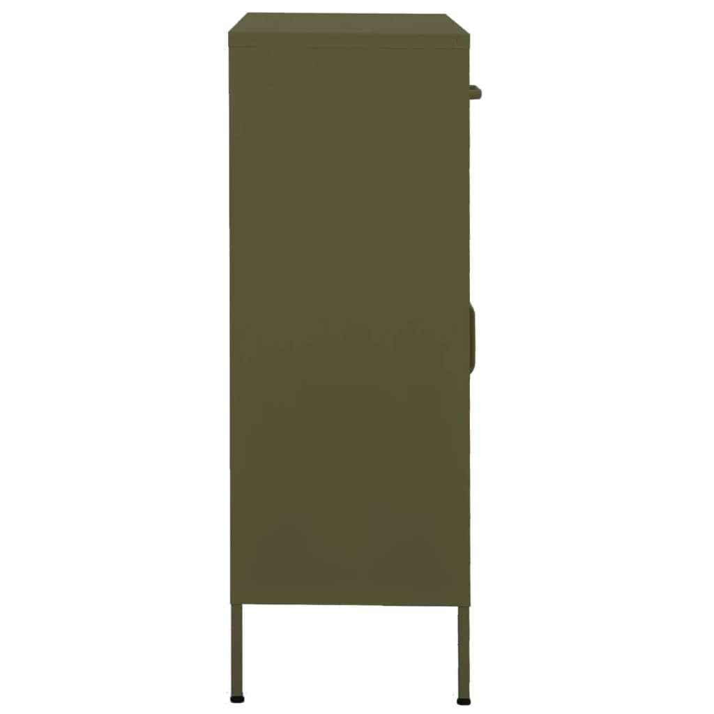 vidaXL Armadietto Verde Oliva 80x35x101,5 cm in Acciaio