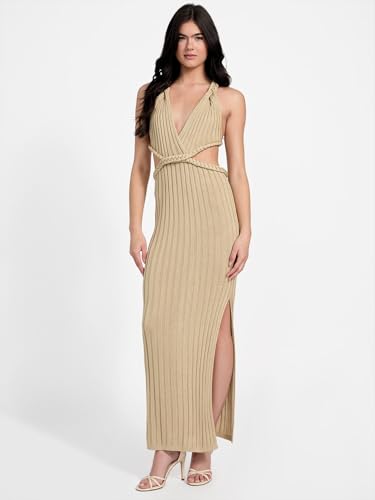 GUESS Women's Sleeveless Surplice Neck Vanya Rib Dress3