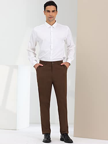 Lars Amadeus Men's Dress Pants Classic Fit Flat Front Solid Color Prom Trousers3