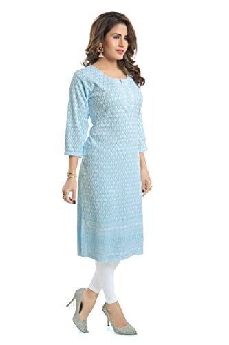 Image of DREAM & DZIRE Chikankari Kurti for Women of Cotton in Plus Size & Small Size.