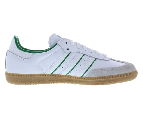 Image of adidas Samba Mens Shoes Size 7.5, Color: Cloud White /Crystal White /Green