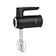Petra PT5613BMBLKVDE Handmixer Handrührer - Elektrischer Küchenmixer zum Kneten/Schlagen, Schneebesen/Knethaken inklusive, 5 Geschwindigkeiten Mixer, Aufbewahrungsbasis, Handrührgerät, 300 W, Schwarz