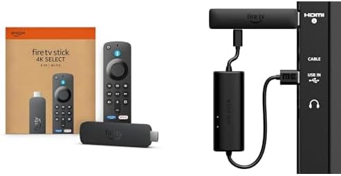 Amazon Fire TV Stick 4K Select with Made for Amazon, USB-C Power Cable (eliminates the need for AC adapter)