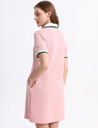 Image of Kissonic Polo Dresses for Women Short Sleeve Tennis Golf Dress V Neck Summer Casual Dress with Pocket