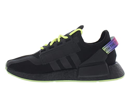 adidas NMD_R1 Kids Shoes, Black/Neon-Black, 23.5 cm