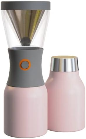 asobu Coldbrew Portable Cold Brew Coffee Maker With a Vacuum Insulated 1 Liter Stainless Steel 18/8 Carafe Bpa Free (Powdered Pink)