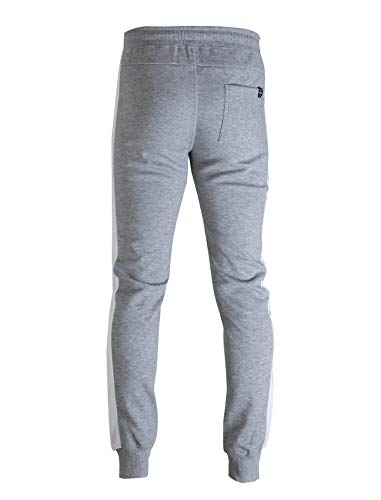 Image of Screenshot SPORTS-A4053 Mens Premium Slim French Terry Spandex Fleece Pants - Athletic Jogger Fitness Workout Gym Zipper Pockets