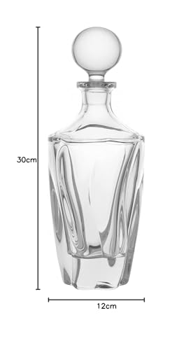 Image of Pure Home and Living, Handcrafted in Czech Republic, Made of Crystal Glass, Clear Barley Decanter (750 ML, 1 Piece)