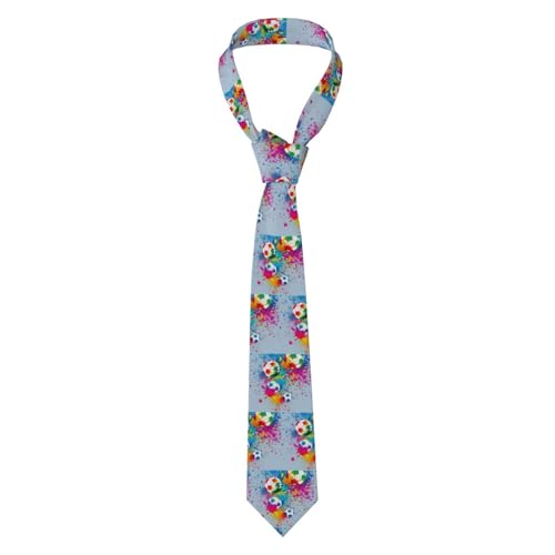JIUTY Colorful football Business Tie for Men Classic Formal Necktie Versatile Dress for Professional Settings