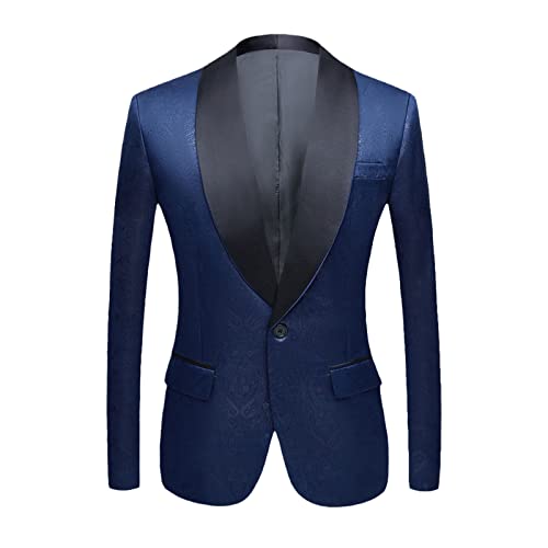 Blazer en relief brillant homme bleu marine veste de costume ajustée