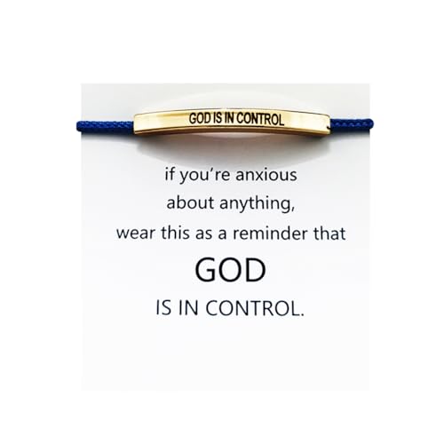 God Is In Control Bracelet Stainless Steel Tube Inspirational Bracelet Adjustable Handmade Braided Wrap Tube God Bracelet for Women Men Couple Friendship Bracelet BFF Jewelry Gifts