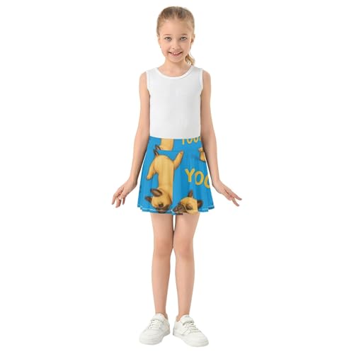 Girls Skorts Athletic Shorts Tennis Skirts Kids Pleated Butterfly Cute Funny French Bulldogs Blue 3t3