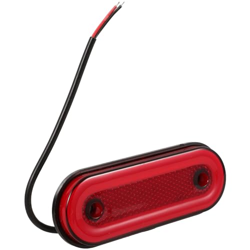 JUMPLAWN Luz de Posición Lateral Ovalada LED para Camión y Remolque 12v/24v Carcasa PC y Abs, Luces de Señalización Rojas para Vehículos Comerciales y Autocaravanas