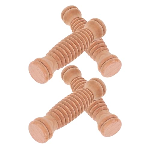 ORFOFE 4stücke Holz Massageroller für Füße Rücken und Nacken Tragbares Massagegerät aus Echtholz für Muskelentspannung und Yoga-übungen Manuelle Fußmassage mit Holzgerät