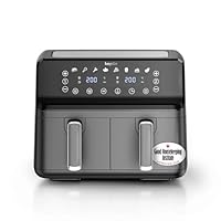 Keplin 9L Dual Zone Air Fryer - 8in1 Cooking Functions - 2700W Energy-Saving Cooker - Extra-Large Capacity for Healthy Meals - Roast, Bake, Dehydrate, Reheat,- Family Size (9L)- 2 Years Warranty