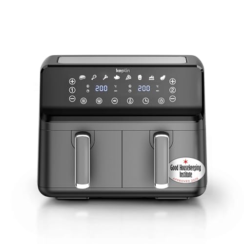 Keplin 9L Dual Zone Air Fryer - 8 in1 Cooking Functions - 2700W Energy-Saving Cooker - Extra-Large Capacity for Healthy Meals - Roast, Bake, Dehydrate, Reheat,- Family Size (9L)- 2 Years Warranty