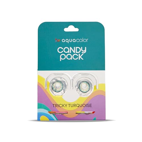 Image of Aquacolor Tricky Turquoise Candy Pack Zero Power Colored Lenses (2 Lens /Box)