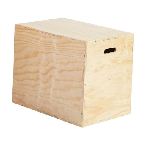 Yiju Wooden Plyo Box, Jump Training Equipment, Versatile Plyometric Jump Box, 3 in 1 for Lunges Home Gym Conditioning Dips Squats, 16x20x24inch