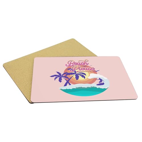 Napperon liège rose de table rectangulaire style vacances surf lot de 4
