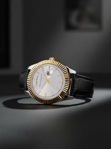 Image of French Connection Day Date Silver Dial Quartz Watch for Men - FCN0135SBL