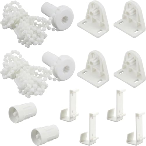 Kit Réparation Store Enrouleur 12 Pièces, Mécanisme Volet Roulant pour Tube, Fixation Store sans Perçage Blanc, Accessoires Rideaux Complets avec...